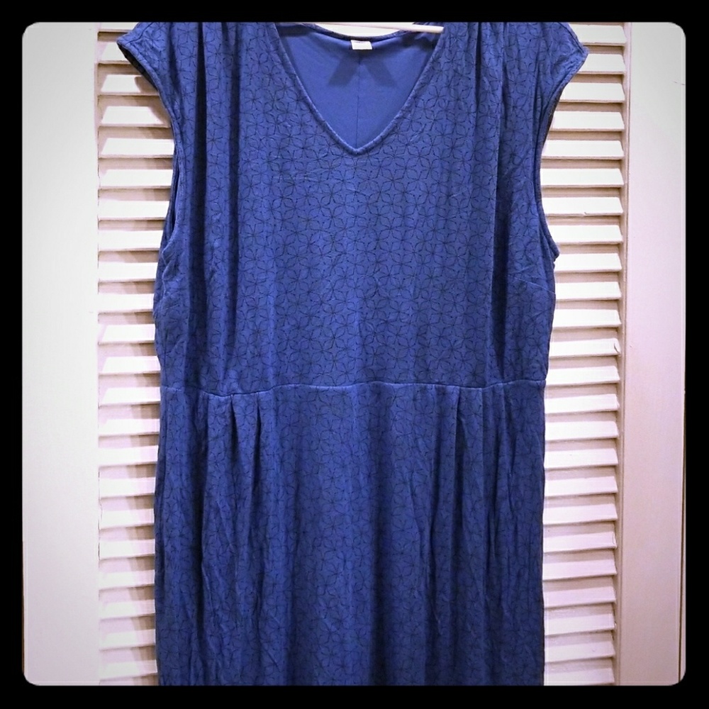 Old Navy Blue Dress w Flowers XXL